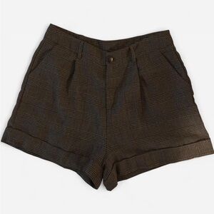 SHEIN Brown Plaid Women's Shorts